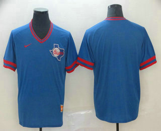 Men's Texas Rangers Blank Blue Nike Cooperstown Collection Legend V Neck Jersey