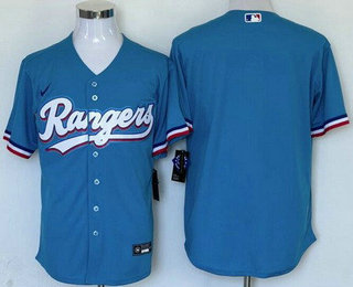 Men's Texas Rangers Blank Ligth Blue Cool Base Jersey