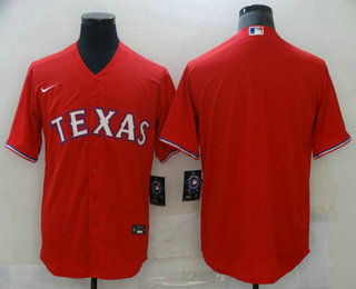 Men's Texas Rangers Blank Red Stitched MLB Cool Base Nike Jersey