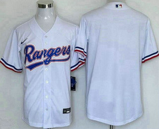 Men's Texas Rangers Blank White Cool Base Jersey