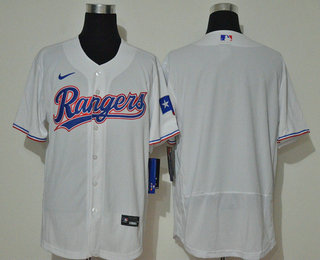 Men's Texas Rangers Blank White Stitched MLB Flex Base Nike Jersey