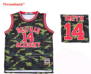 Men's The Movie Bel Air Academy #14 Will Smith Black With Camo Swingman Basketball Jersey