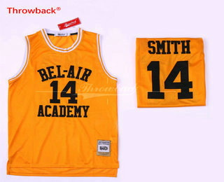 Men's The Movie Bel Air Academy #14 Will Smith Yellow Swingman Basketball Jersey