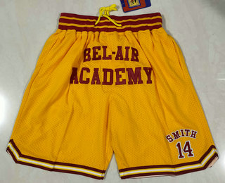 Men's The Movie Bel Air Academy #14 Will Smith Yellow Swingman Basketball Shorts