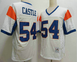 Men's The Movie Blue Mountain State #54 Kevin Thad Castle White Football Jersey