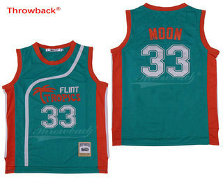 Men's The Movie Flint Tropics #33 Jackie Moon Teal Green Soul Swingman Basketball Jersey