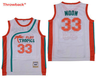 Men's The Movie Flint Tropics #33 Jackie Moon White Soul Swingman Basketball Jersey