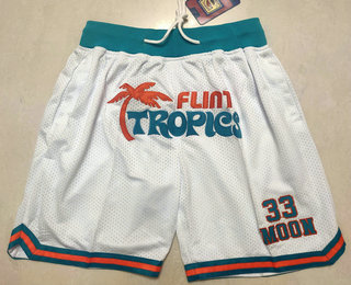 Men's The Movie Flint Tropics #33 Jackie Moon White Soul Swingman Basketball Shorts