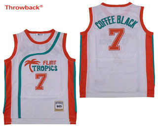 Men's The Movie Flint Tropics #7 Coffee Black White Soul Swingman Basketball Jersey