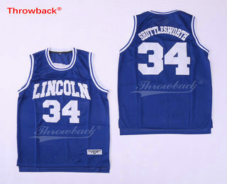 Men's The Movie He Got Game Lincoln #34 Ray Allen Jesus Shuttlesworth Blue Swingman Basketball Jersey