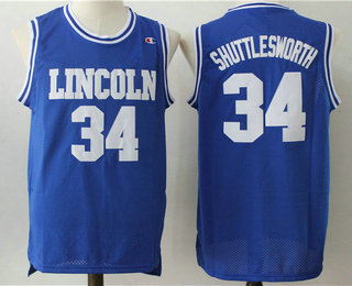 Men's The Movie He Got Game Lincoln #34 Ray Allen Jesus Shuttlesworth Blue Swingman Basketball Jersey