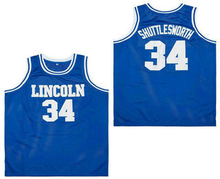 Men's The Movie He Got Game Lincoln #34 Ray Allen Jesus Shuttlesworth Blue Swingman Basketball Jersey