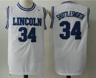 Men's The Movie He Got Game Lincoln #34 Ray Allen Jesus Shuttlesworth White Swingman Basketball Jersey