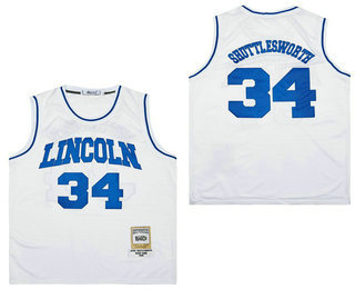 Men's The Movie He Got Game Lincoln #34 Ray Allen Jesus Shuttlesworth White Swingman Basketball Jersey