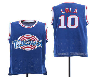 Men's The Movie Space Jam #10 Lola Bunny Blue Soul Swingman Basketball Jersey