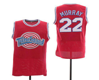 Men's The Movie Space Jam #22 Bill Murray Red Soul Swingman Basketball Jersey