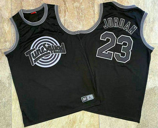 Men's The Movie Space Jam #23 LeBron James Black Soul AU Basketball Jersey