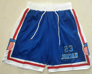 Men's The Movie Space Jam #23 Michael Jordan Blue Soul Swingman Baseketball Shorts