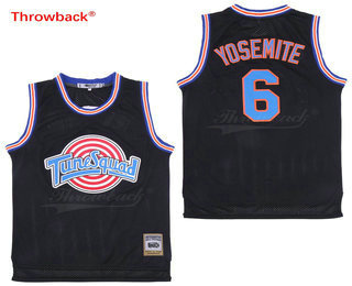 Men's The Movie Space Jam #6 Boriz Yosemite Black Soul Swingman Basketball Jersey