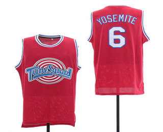 Men's The Movie Space Jam #6 Boriz Yosemite Red Soul Swingman Basketball Jersey