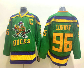 Men's The Movie The Mighty Ducks #96 Charlie Conway Green CCM Vintage Throwback Jersey
