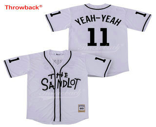 Men's The Sandlot #11 Alan Yeah-Yeah McClennan White Movie Stiched Jersey