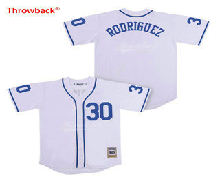 Men's The Sandlot #30 Benny The Jet Rodriguez ALL White Movie Stiched Jersey