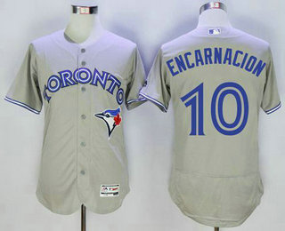 Men's Toronto Blue Jays #10 Edwin Encarnacion Grey Flexbase 2016 MLB Player Jersey