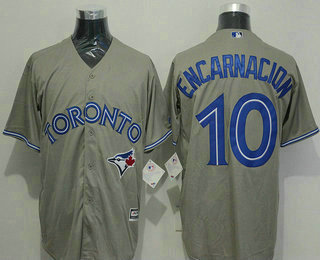 Men's Toronto Blue Jays #10 Edwin Encarnacion Grey New Cool Base Jersey