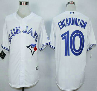 Men's Toronto Blue Jays #10 Edwin Encarnacion Home White 2015 MLB Cool Base Jersey