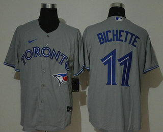 Men's Toronto Blue Jays #11 Bo Bichette Grey Stitched MLB Cool Base Nike Jersey