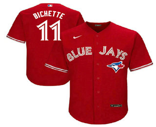 Men's Toronto Blue Jays #11 Bo Bichette Red Stitched MLB Cool Base Nike Jersey