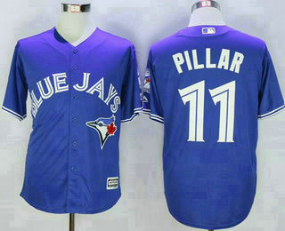 Men's Toronto Blue Jays #11 Kevin Pillar Blue New Cool Base 40th Anniversary Jersey