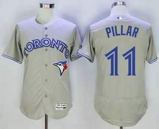 Men's Toronto Blue Jays #11 Kevin Pillar Grey Flexbase 2016 MLB Player Jersey