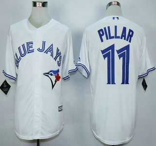 Men's Toronto Blue Jays #11 Kevin Pillar Home White 2015 MLB Cool Base Jersey