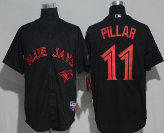 Men's Toronto Blue Jays #11 Kevin Pillar Lights Out Black Fashion Stitched MLB Majestic Cool Base Jersey