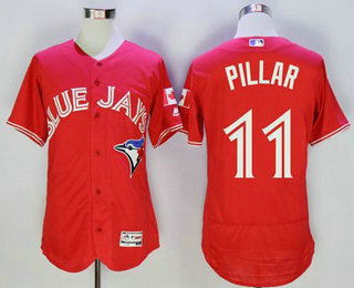 Men's Toronto Blue Jays #11 Kevin Pillar Red Flexbase 2016 MLB Player Canada Day Jersey