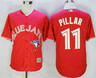 Men's Toronto Blue Jays #11 Kevin Pillar Red New Cool Base 40th Anniversary Jersey