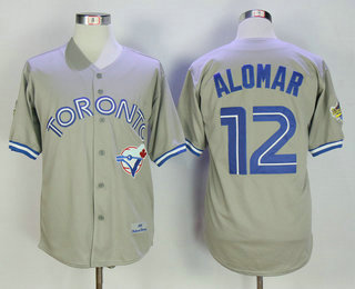 Men's Toronto Blue Jays #12 Roberto Alomar 1992 Throwback Stitched MLB Jersey By Mitchell & Ness