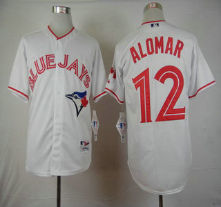 Men's Toronto Blue Jays #12 Roberto Alomar 2015 Canada Day Home White MLB Majestic Jersey