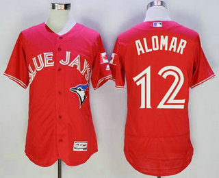 Men's Toronto Blue Jays #12 Roberto Alomar Red Flexbase 2016 MLB Player Canada Day Jersey