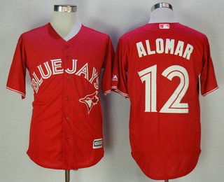 Men's Toronto Blue Jays #12 Roberto Alomar Retired Red Stitched MLB 2017 Majestic Cool Base Jersey