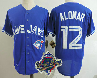 Men's Toronto Blue Jays #12 Roberto Alomar Royal Blue 1993 Throwback Cooperstown Collection Stitched MLB Mitchell & Ness Jersey