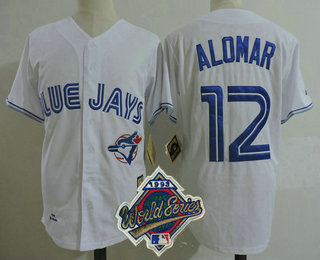 Men's Toronto Blue Jays #12 Roberto Alomar White 1993 Throwback Cooperstown Collection Stitched MLB Mitchell & Ness Jersey