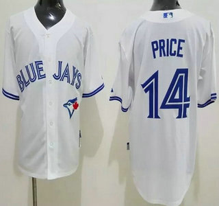 Men's Toronto Blue Jays #14 David Price Home White MLB Majestic Jersey