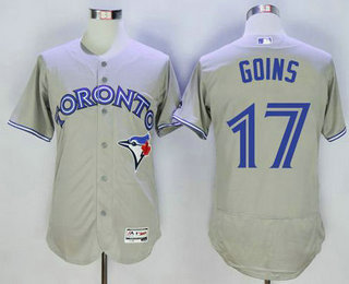 Men's Toronto Blue Jays #17 Ryan Goins Grey Flexbase 2016 MLB Player Jersey