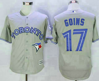 Men's Toronto Blue Jays #17 Ryan Goins Grey New Cool Base 40th Anniversary Jersey