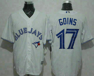 Men's Toronto Blue Jays #17 Ryan Goins Home White New Cool Base Jersey