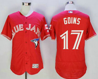 Men's Toronto Blue Jays #17 Ryan Goins Red Flexbase 2016 MLB Player Canada Day Jersey