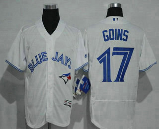 Men's Toronto Blue Jays #17 Ryan Goins White Home 2016 Flexbase Majestic Baseball Jersey